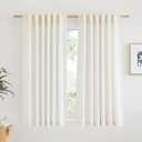 NICETOWN Natural Linen Curtains 54 inches Long for Nursery, Rod Pocket & Back Tab Privacy Window Treatments Light Filtering Drapes for Bedroom/Bathroom, 52" W x 54" L, 2 Panels