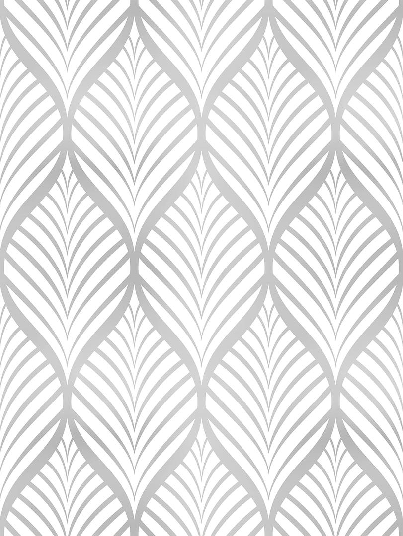Amiya Silver Gray Peel and Stick Wallpaper Modern Boho Removable Vinyl Contact Paper Leaf Self Adhesive Bathroom Wallpaper for Cabinets 17.5" x 120" Renter Friendly