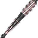 Thermal Brush 1 Inch Curling Iron Volumizing Heated Round Brush Ceramic Tourmaline Heated Hot, Multifunctional Styler Curling Wand (Rose Gold, 1 inch)