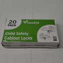 Inaya 20-Pack Cabinet Locks, Child Safety Latches - Baby Proofing Cabinets and Drawer Locks - 3M Adhesive - No Drilling & No Tools Required - Child Proof Your Home