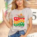 Cinco De Mayo Shirts Women Mexican Fiesta Vacation T Shirt 5th May Tee Funny Saying Casual Short Sleeve Tops Blouse (L)