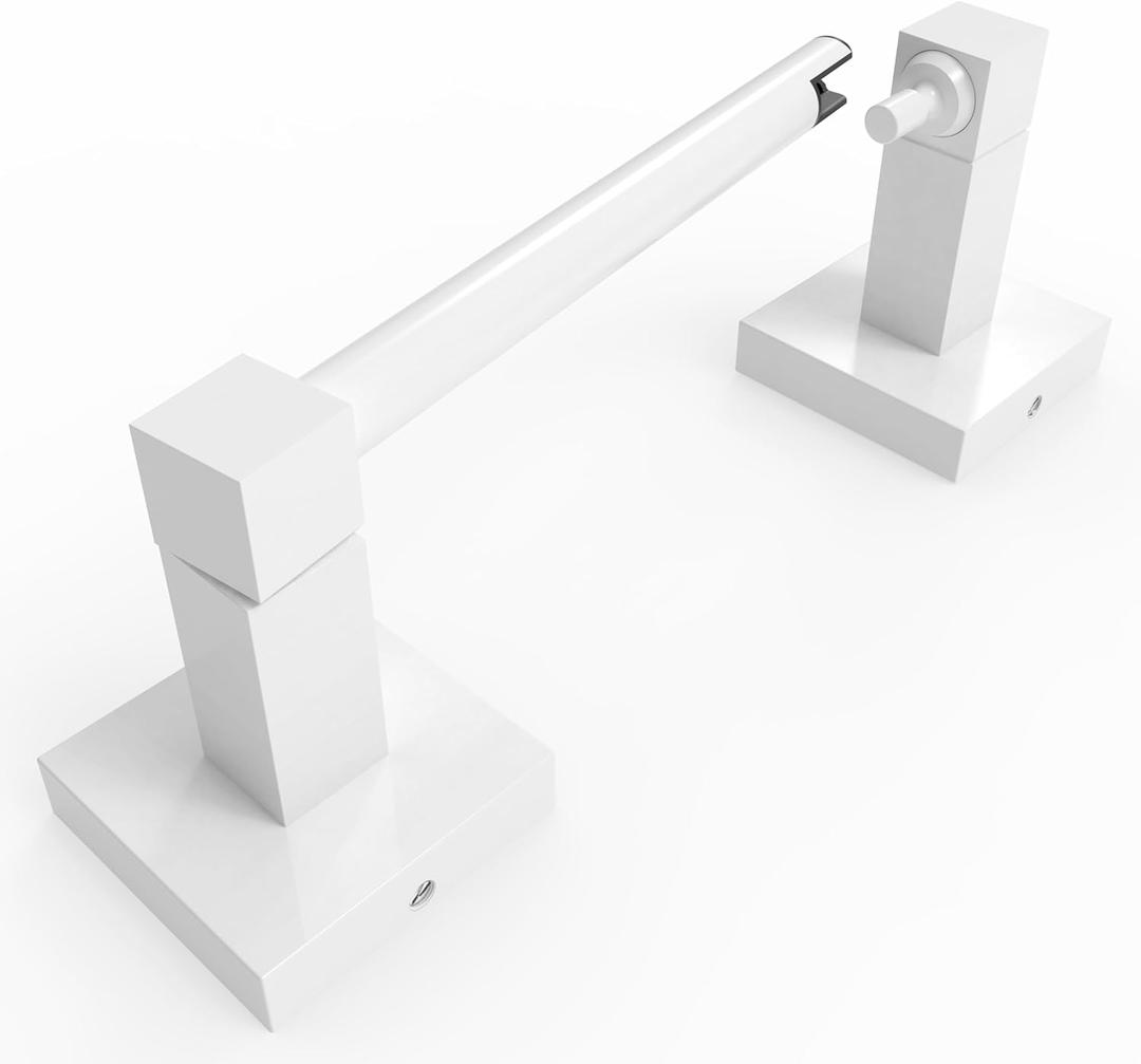Ruacq Toilet Paper Holder-White Tissue Roll Holder Double Post Pivoting Square Base Wall Mounted for Bathroom