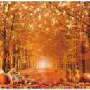 7x5ft Fall Photography Backdrop Autumn Maple Leaves Pumpkin Friendsgiving Background Thanksgiving Party Supplies Farm Harvest Banner Photo Booth