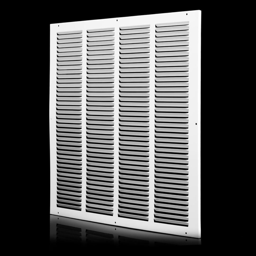 20x20 Return Air Grille (Duct Opening Size), Air Return Vent Cover, AC Vent Cover, Cold Air Return Vent Cover, Flat Return Air Grilles, Outer Dimensions:21.75"W x 21.75"H (20"W x 20"H, Duct Opening)