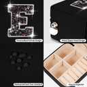 Uygafly Travel Essentials for Women - Mini Jewelry Organizer, Cute Personalized Jewelry Box, Birthday Gifts for Girls Women | Black