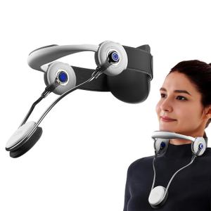 Adjustable Neck Brace with Rotatable Head Support Forward Head Posture Corrector, Ergonomic Cervical Collar for Neck Support, Posture Alignment, and Daily Neck Stretching (White)