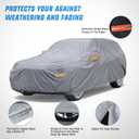 Nilight Car Cover Waterproof All Weather fo SUV, Heavy Duty Outdoor Full Cover Rain Sun UV Protection with Zipper Cotton, Extra Thick Car Covers,Universal Fit for SUV Jeep-Length (191" to 200")