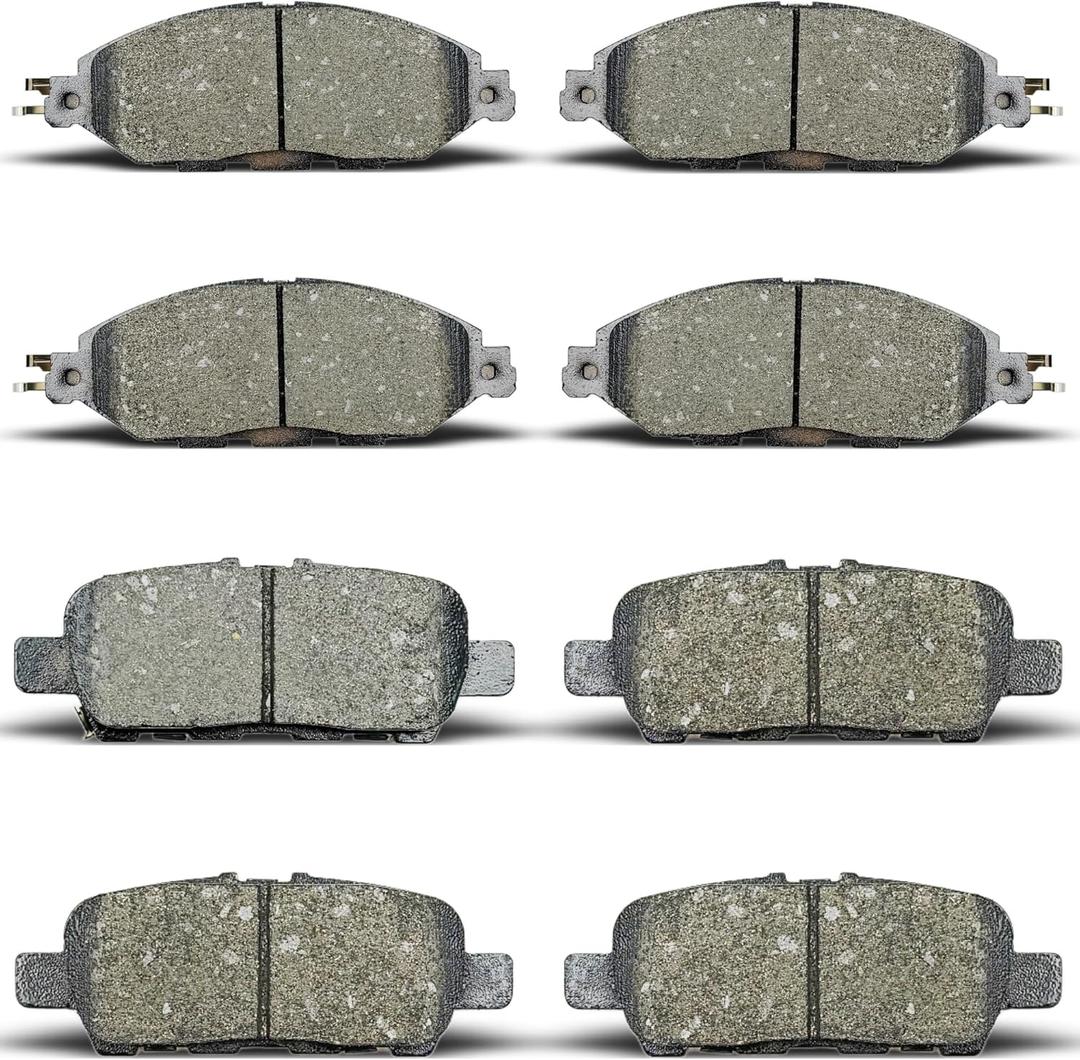 ALADICHE Front Rear Brake Pads Compatible with 2013-2017 Nissan Pathfinder,for 2014-2017 Infiniti QX60,for 2013 Infiniti JX35 (D1415 D1649)
