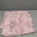 WLNUI Set of 2 Pink Fluffy Pillow Covers New Luxury Series Merino Style Blush Faux Fur Decorative Throw Pillow Covers Square Fuzzy Cushion Case 18x18 Inch