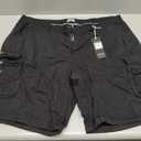 FOURSTEEDS Women's Cotton Relaxed Fit Casual Multi-Pocket Bermuda Cargo Shorts (Black) Size 18
