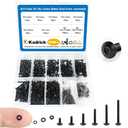 Kadrick 1000PCS M2 Screw Assortment kit,M2 Screws with Nuts and washers, Grade 10.9 Alloy Steel Hex Socket Button Head Black Bolts Nuts Kit,Lenth Form 4mm-20mm