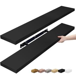 Sorbus Floating Shelves for Wall - 2 Long Floating Shelves for Bedroom, Kitchen, Living Room, Bathroom Shelves, Home Decor, Farmhouse - 28" x 6" Inch Wall Mounted Floating Shelves for Wall, Black