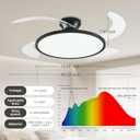 AHAWILL Retractable Ceiling Fan with Lights Remote Control,42'' Low Profile Ceiling Fan with Retractable Blades,Dimmable Full Spectrum,Modern Fandelier for Living Room Dinning Room Bedroom,Black