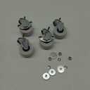 M6 Threaded Stem Caster Wheels, 2 Inch PVC Silent, No Noise and No Scratch Castor Wheels, Replacement for Tiny Shelving, Slide Storage Cart for Office, Kitchen & Laundry Room, Set of 2 Brake 2 Swivel