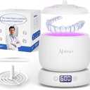Ultrasonic Retainer Cleaner, 50kHz Retainer Cleaner Machine for Dentures, Aligners, Mouth Guards, Braces, Jewelry, 4 Modes Digital Ultrasonic Cleaners with Removable Base and Top Cover
