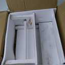 Farmhouse Paper Towel Holder for Kitchen Countertop with Shelf,Rustic Decorative Bench Paper Towel Dispenser, Whitewashed Wood,Rolls Sized 11.4x5.7IN or Smaller Only