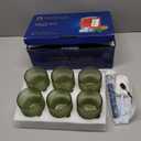 ZMOWIPDL Vintage Glassware Drinking Glasses Set of 6,12 oz Hobnail Glass Cups,Embossed Green Water Tumbler,for Beer,Cocktail,Whiskey,Juice and Various Mixed Drinks- 1 Cleaning Brush