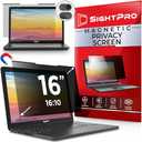 SightPro Magnetic Laptop Privacy Screen 16 Inch 16:10 - Patented Removable Laptop Privacy Filter Shield and Protector