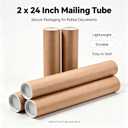 Anscher 2x24 Inch Kraft Paper Mailing Tubes with End Caps