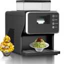 Shaved Ice Machine, Portable Ice Maker with Rapid Cooling and Food-Grade Stainless Steel Material, Adjustable Snowflake Ice Making Speed, Ice Cream Maker for Home, Office, Restaurant, Bar, Party (Black)