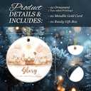 4 x Holy Family Ornament with Baby Jesus, Mary & Joseph, Glory to The Newborn King Nativity Ornament  Christian Religious Christmas Tree Decoration  Faith Decor for Believers, Church