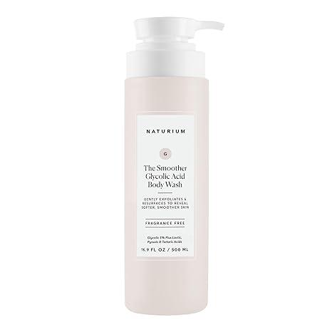 Naturium The Smoother Glycolic Acid Exfoliating Body Wash, Soft & Smoothing Cleanser, 16.9 oz