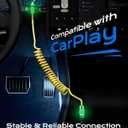 chubbycable Neon Chubby Neon Glow Coiled USB C Cable for Car 100W Fast Charging Spring Cable with Gradient Illumination Compatible with iPhone 17-15 Series, Pink, USB-A to Type-C, 1.64FT-4.43FT
