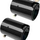 YDES 2.5 Inch Inlet Set of Carbon Fiber Car Exhaust Tips Fit for 2.5 Inch 63mm Exhaust Pipe BLack