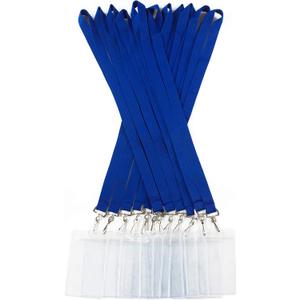 12 Pack Cruise Lanyard with Waterproof ID Card Holder, Colorful Solid Color Durable Lanyard with Badge ID Holder for Badge Card (Blue)