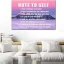 Large Motivational Canvas Wall Art Note To Self Success Quotes Poster For Office Decor Framed Daily Affirmations Pink Sunset Mountain Art Prints For Living Room Yoga Studio 36x24 Inch