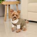 Lorehelina Dog Sweater for Medium Dogs Argyle Cable Knit Turtleneck Pullover Winter Clothes for Boys Girls Stretch French Bulldog Dachshund Corgi Pug Beagle Christmas Pet (L, Brown)