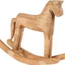 VOSAREA 18x6x18cm Wooden Rocking Horse Table Decoration Craft Home Art Furnishing