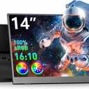 WUAWE Small Portable Monitor Kickstand 14 inch FHD 1200P Ultra Slim for Laptop Monitor Second Screen Dual Speakersfor Laptop, PC, Phone, Xbox, PS4/PS5, Switch