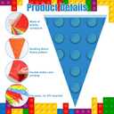 Tiamon 5 Pcs Building Block Birthday Party Decorations Colorful Blocks Bricks Triangle 49.2 Ft Flag Red Blue Yellow Pennant Banner Garland Streamer for Birthday Baby Shower Brick Themed Party Supply