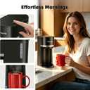 Horavie Small Single Serve Coffee Maker for K Cup and Grounds, Fast Brew One Cup Coffee Machine with One Button, 6 to 12 oz. Brew Sizes, Perfect for Home and Travel, Black