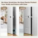 Mousike 4.5" Matte Black Door Stoppers (4 Pack) - Heavy Duty Industrial Spring Stops for Solid Core, Garage, Warehouse, Office & Commercial Doors - Silent, Strong, Shock Absorbing Topes para Puertas