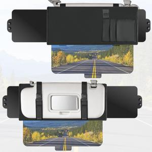 Sun Visor Extender for Car, Adjustable Car Visor Extender Sun Blocker with Anti-Glare Lens Blocks UV & 3-Way Side Sunshade, Car Sun Visor for Safe Driving