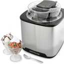 Nostalgia 2-Quart Electric Ice Cream Maker  Make Homemade Ice Cream, Gelato, Sorbet & Frozen Yogurt  No Salt/Ice Needed, Digital Controls, Mix-In Chute & Freezing Gel Canister  Stainless Steel