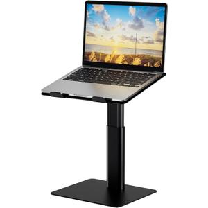 BESIGN LSX6 Computer Holder Stand, Ergonomic Adjustable Notebook Riser for Standing Work, Compatible with Air, Pro, Dell, HP, Lenovo More 10-14" Laptops, Black (Sit&Stand Work (H9.65-14.76in))