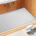 Silicone Under Sink Mat 25" x 22", Kitchen Essentials and Gadgets, Shelf Liner and Cabinet Protector, Home Organizers and Storage, Waterproof Bathroom Tray (22"W x 25"L, White)