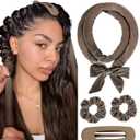Yanibest Heatless Hair Curler, No Heat Hair Curlers to Sleep in, Overnight Satin Heatless Curling Set with Hair Scrunchies Clip, for All Hair types (Brown)