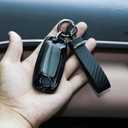 Fit for Nissan Pathfinder Key Fob Cover 2025, Smart Key Case for Altima Rogue Ariya Kicks 3/4/5 Button, Keys Shells with Carbon Fiber Keychain(RCTMB Black)