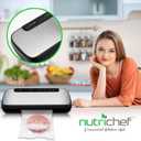 NutriChef Stainless Steel Vacuum Sealer For Food - High-Power Machine with Adjustable Suction, Dry & Moist Modes, LED Lights, Bags, Wine Stopper & Hose, Easy Plug-in Design, Lab-Tested Food Storage, Silver