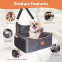 Dog Car Seat for Medium Dogs or 2 Small Dogs, Memory Foam Booster with Bonus Pillow & Removable Washable Cover, 2 Safety Leashes, Anti-Slip Base - Supports 50lbs (Grey)