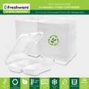 Freshware Clamshell Food Containers with Lids [9x9"] 3-Compartment 100-Pack, Disposable To Go Containers, Biodegradable Sugarcane To Go Boxes - Paper Container - Microwave & Freezer Safe, Stackable