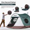 Trakiom Pop Up Tent 4 Person Instant Waterproof Camping Vestibule, 9.2 x 6.6 ft