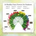 ICEROYCE Artificial Flowers for Outdoors, 16 Bundles UV Resistant Fake Outdoor Flowers, Realistic Spring Decor for Planters, Porch, Home and Garden Decoration (Mixed Colors)