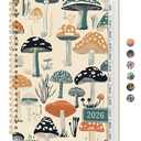 2026 Planner, Weekly and Monthly Calendar Planner for Women, Jan 2026 - Dec 2026, Hardcover Planning Agenda book with Tabs, Spiral Bound, Inner Pocket, Perfect for School Office Supplies, 8.5" x 11" - Mushrooms Grove