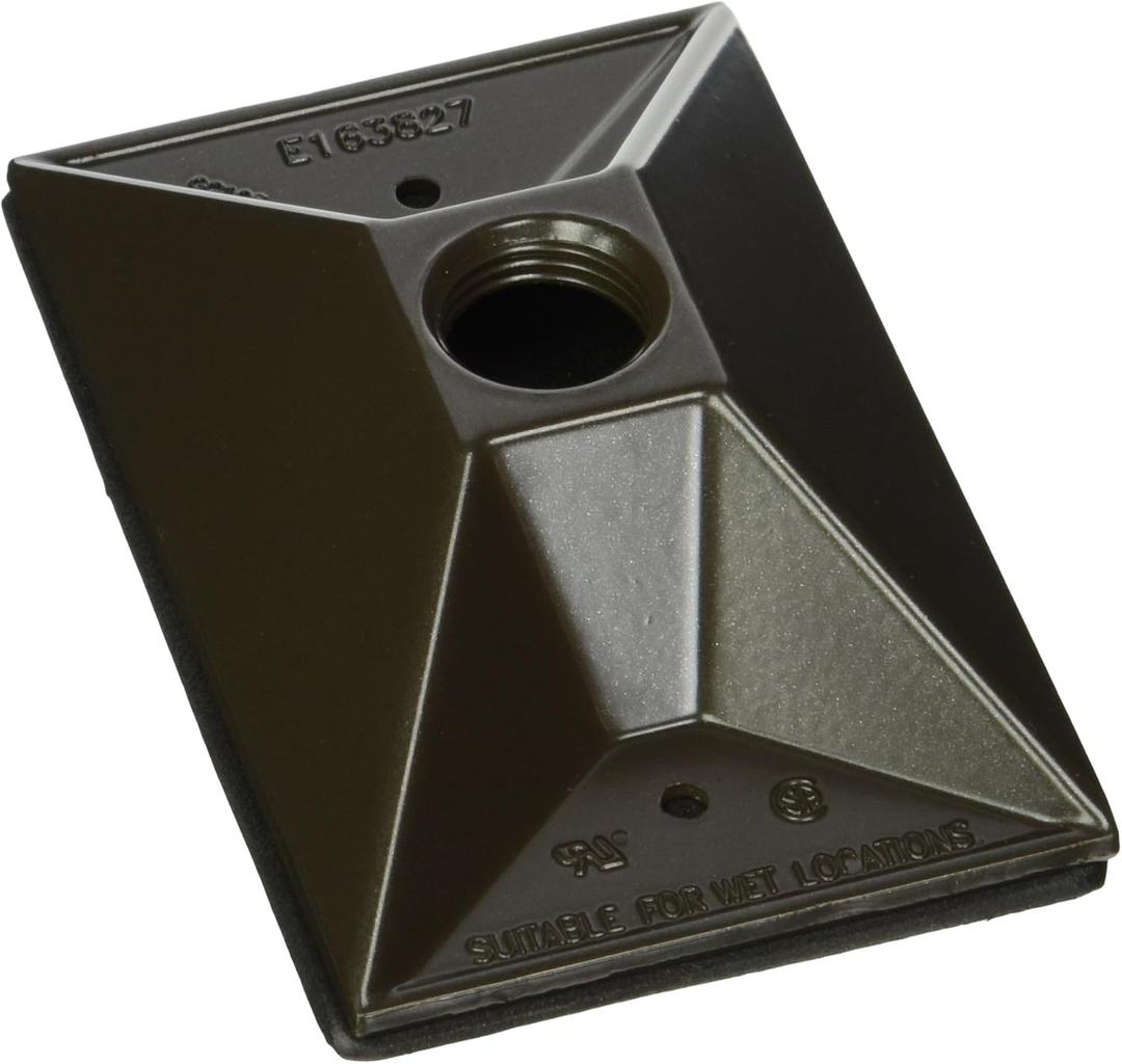2 x BELL 5186-2 1-Gang Rectangular Cluster Weatherproof Cover, One 1/2 in. Threaded Outlet, Bronze