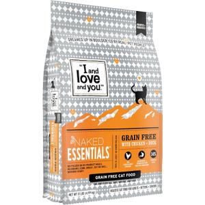 I and love and you Naked Essentials Dry Cat Food - Chicken + Duck - Grain Free, Real Meat, No Fillers, Prebiotics + Probiotics, 11lb Bag, Best By 11/30/2025